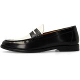 Manfield - Loafers - Zwart - Leren - Platte Hak 2 cm