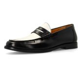Manfield - Loafers - Zwart - Leren - Platte Hak 2 cm