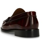 Manfield - Leren Loafers - Burgundy - Platte Zwarte Hak 2 cm