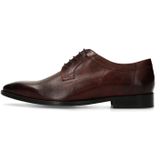 Manfield - Black Label - Leren Veterschoenen - Burgundy