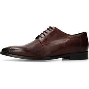Manfield - Black Label - Leren Veterschoenen - Burgundy