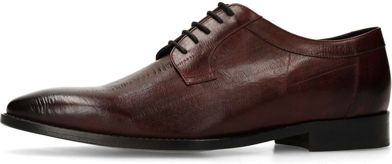 Manfield - Black Label - Leren Veterschoenen - Burgundy