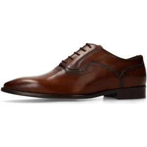 Manfield - Leren Veterschoenen - Bruin