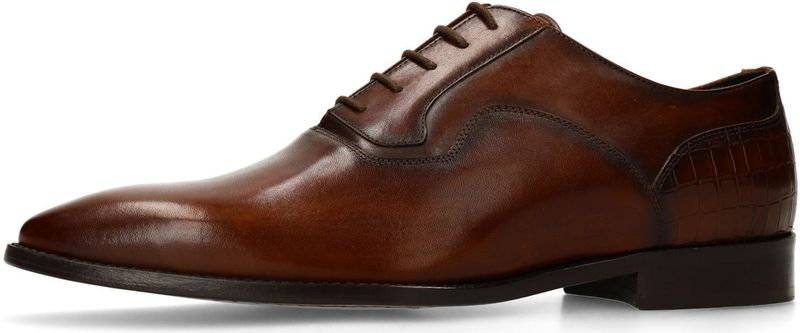 Manfield - Leren Veterschoenen - Bruin