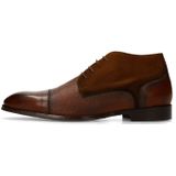 Black label - Leren Veterschoenen - Bruin - Met Suède Zijkanten