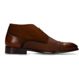 Black label - Leren Veterschoenen - Bruin - Met Suède Zijkanten