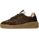 MANFIELD - Sneakers Laag - Bruin / Zwart - Dierenprint - Leer