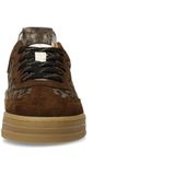 MANFIELD - Sneakers Laag - Bruin / Zwart - Dierenprint - Leer