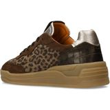 MANFIELD - Sneakers Laag - Bruin / Zwart - Dierenprint - Leer