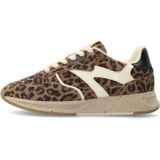 MANFIELD - Sneakers Laag - Beige/Bruin - Dierenprint - Leer