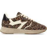 MANFIELD - Sneakers Laag - Beige/Bruin - Dierenprint - Leer