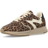 MANFIELD - Sneakers Laag - Beige/Bruin - Dierenprint - Leer