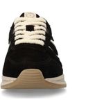 Manfield - Zwarte Fluweel Sneakers - Dames - Suède - Luipaarddetails