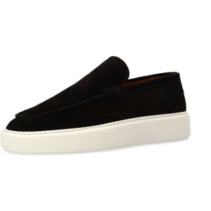 Manfield - Loafers - Zwart - Suède - Plateauzool