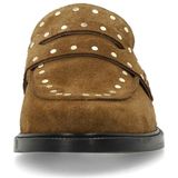 MANFIELD - Instappers - Ombergrijs - Leer - Suède - Blokhak