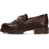 Manfield - Donkerbruin - Loafers - Leren - Dikke Hak 3 cm