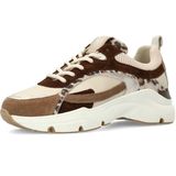 Manfield - Dames - Beige - Sneakers - Suède - Casual schoenen