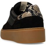 Manfield - Sneakers - Zwart - Leren - Snake Detail