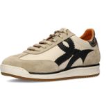 MANFIELD - Sneakers Laag - Beige Zwart Zilver