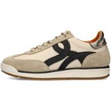 MANFIELD - Sneakers Laag - Beige Zwart Zilver