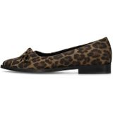 Manfield - Loafers - Beige/Zwart - Suède - Panterprint