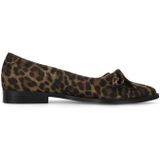 Manfield - Loafers - Beige/Zwart - Suède - Panterprint