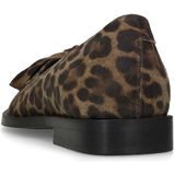 Manfield - Loafers - Beige/Zwart - Suède - Panterprint