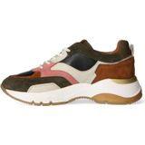 Manfield - Groene Sneakers - Suède - Casual schoenen - Multicolour Details