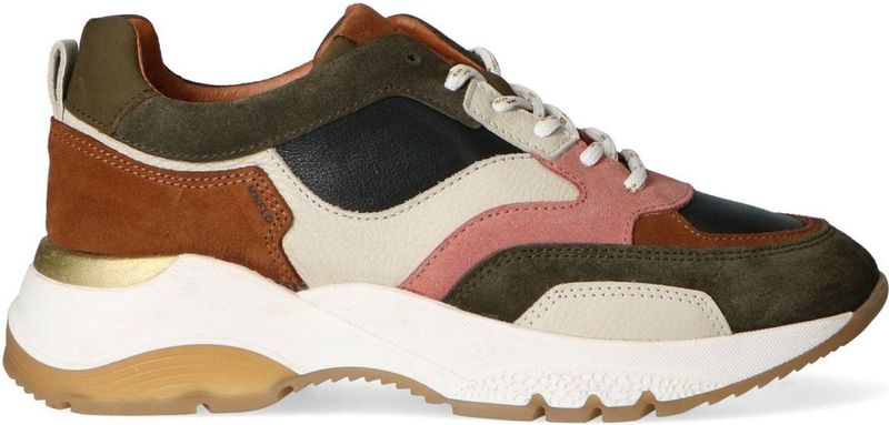 Manfield - Groene Sneakers - Suède - Casual schoenen - Multicolour Details