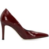 Manfield - Bordeauxrode Lakleren Pumps - Dames - 8 cm Hak