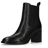 MANFIELD - Enkellaarsjes - Zwart - Leer - Hoge Hak