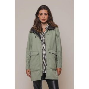 Rino & Pelle - Reversible Coat - Olijf - Mix van Materialen