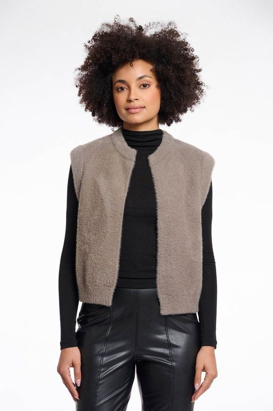 Rino&Pelle - Gilet Elona - Dames Gilet - Neutraal - Hoogwaardige Materialen