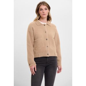 Rino & pelle Vest beige (Maat: XS) - Effen - Halslijn: Kraag,