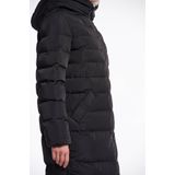 RINO & PELLE - Keilafur - Gewatteerde Jas - Zwart - Lange Pasvorm