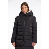 RINO & PELLE - Keilafur - Gewatteerde Jas - Zwart - Lange Pasvorm