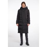RINO & PELLE - Keilafur - Gewatteerde Jas - Zwart - Lange Pasvorm