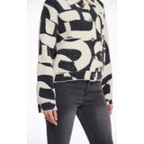 Rino&Pelle dames vest - Bubbly gebreid vest - zwarte print