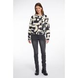 Rino&Pelle dames vest - Bubbly gebreid vest - zwarte print