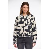 Rino&Pelle dames vest - Bubbly gebreid vest - zwarte print