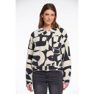Rino&Pelle dames vest - Bubbly gebreid vest - zwarte print