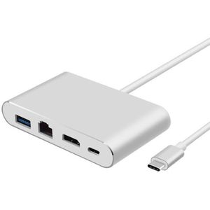 4 in 1 USB Type-C naar HDMI 4K + RJ45 Gigabit Ethernet Netwerkkaart + Type- C PD OTG Hub Adapter Kabel voor MacBook USB-C Splitter