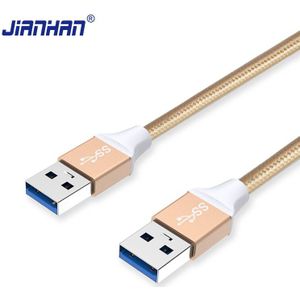 JianHan USB 3.0 Verlengkabel 1M USB 3.0 A Type Male naar Mannelijke Nylon Gevlochten Kabels Data Kabels Voor radiator Laptop Harde Schijf