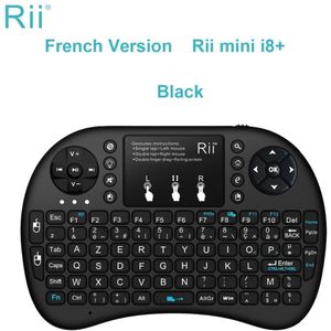 Originele Rii i8 + Franse AZERTY mini Draadloze Toetsenbord met TouchPad muis Backlit Toetsenbord voor HTPC/Mini PC/ TV BOX