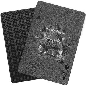 Plastic Pvc Poker Waterdicht Zwart Speelkaarten Duurzaam Poker