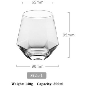 Creatieve Kristal Diamant Water Glas Met Gouden Rand, Huishoudelijke Zeszijdige Kleur Glas Wijn Glas, geschikt Voor Whisky, Sap, Mil