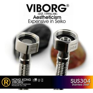 VIBORG Top 30 CM SUS304 Rvs Flexibele Gevlochten Watertoevoerslang voor Boiler Connector Buis & wc