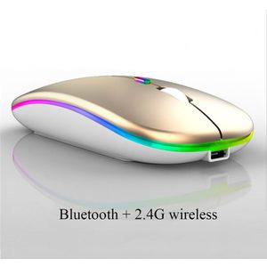 Bluetooth Muis Draadloze Oplaadbare Dual Mode 2.4G Draadloze Muis Stille 1600 Dpi Ergonomische Muis Voor Computer Pc Laptop