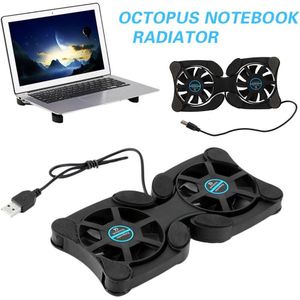 Usb Power DC5V 150mA Octopus Vorm Draagbare Opvouwbare Notebook Laptop Twin Usb Cooler Cooling Base Voor 7-15 inch Notebook