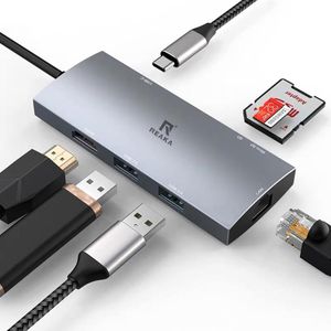 USB C Multipoort Adapter voor Apple MacBook Pro 13/15 (Thunderbolt 3) , Mac Air USB C Hub, HDMI 4 K, 2USB 3.0, Gigabit